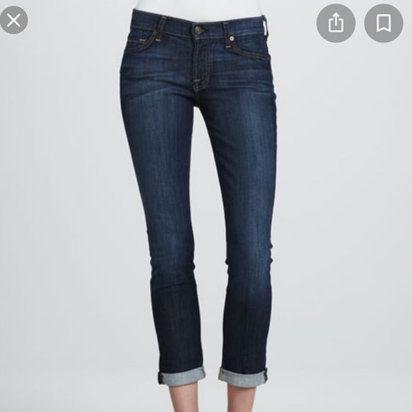 7 FOR ALL MANKIND Skinny Crop and Roll in Nouveau New York Dark - Picture 4 of 11